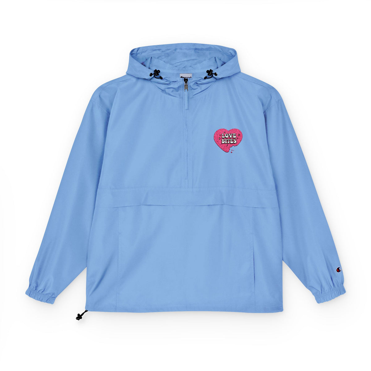 Packable Anorak Jacket — Orange Heart Sequin Patch
