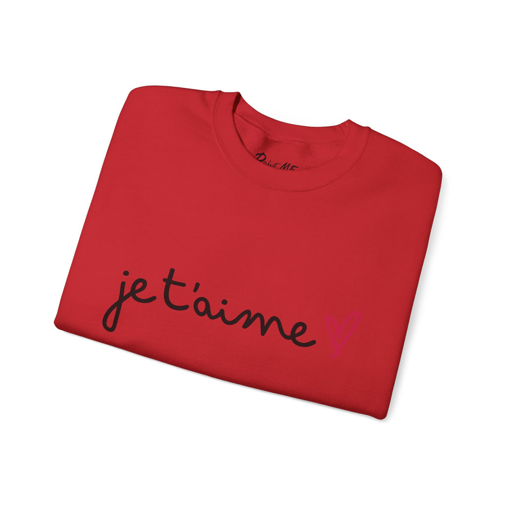 Crewneck Sweatshirt — Minimal Line Art Heart "I (heart) you" Back Design