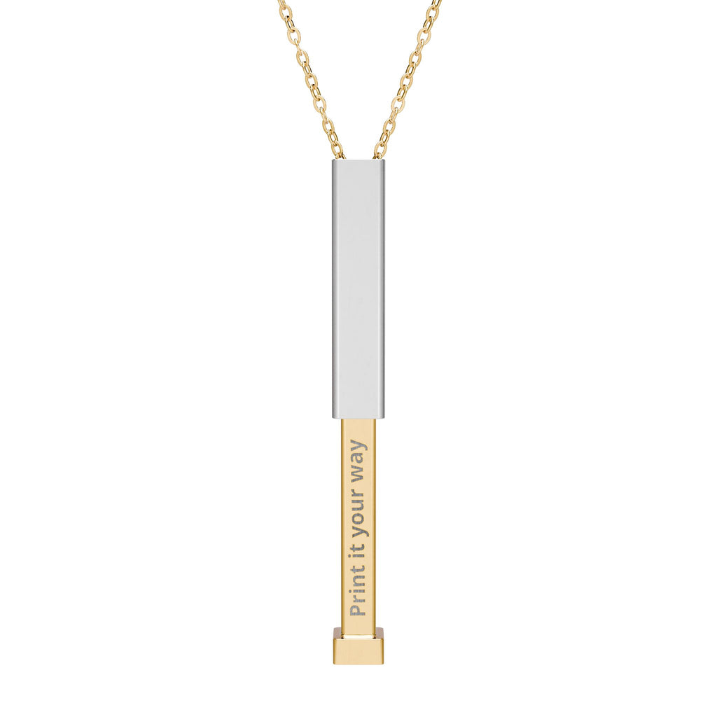 Hidden Message Sliding Bar Necklace — Engravable Secret Message Pendant