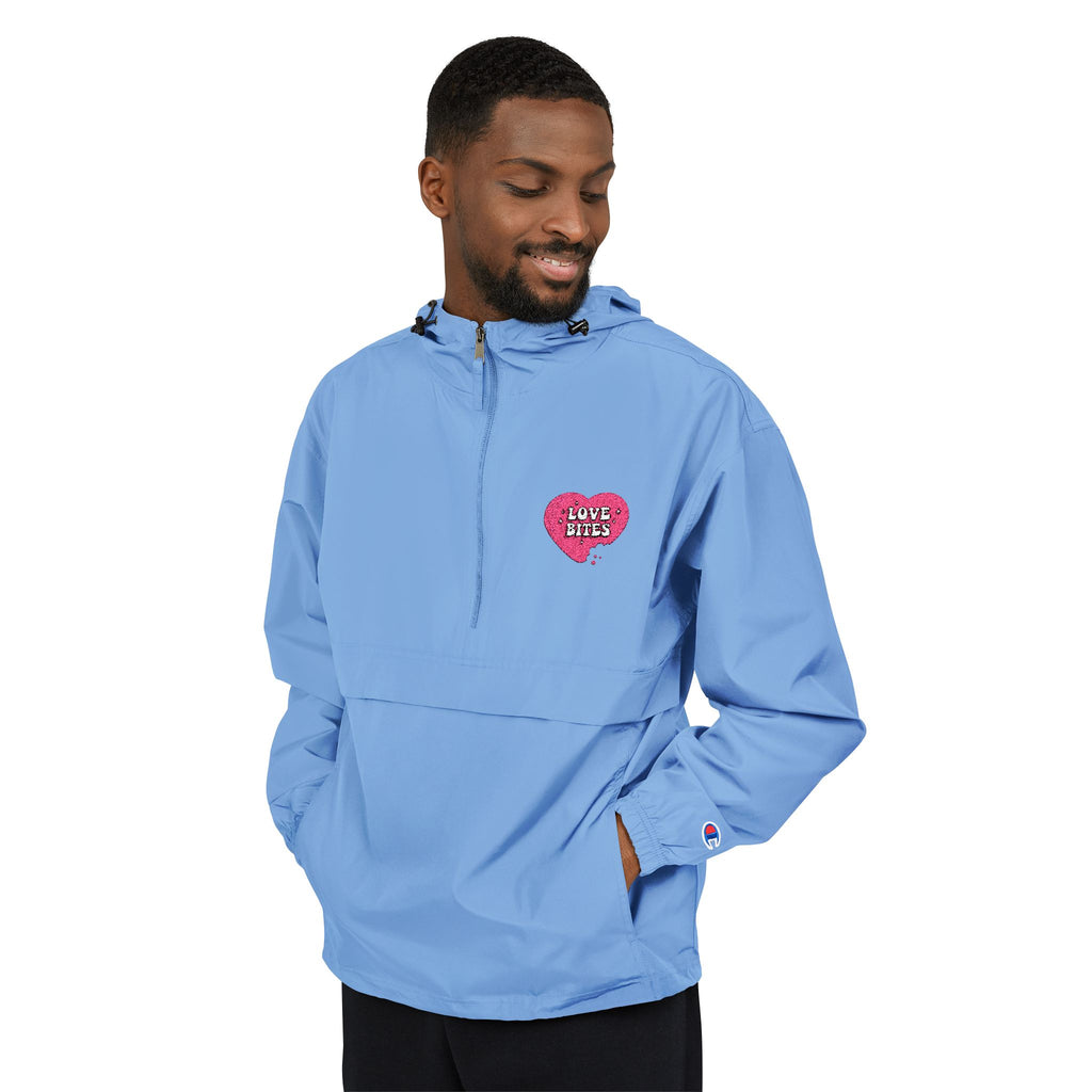 Packable Anorak Jacket — Orange Heart Sequin Patch