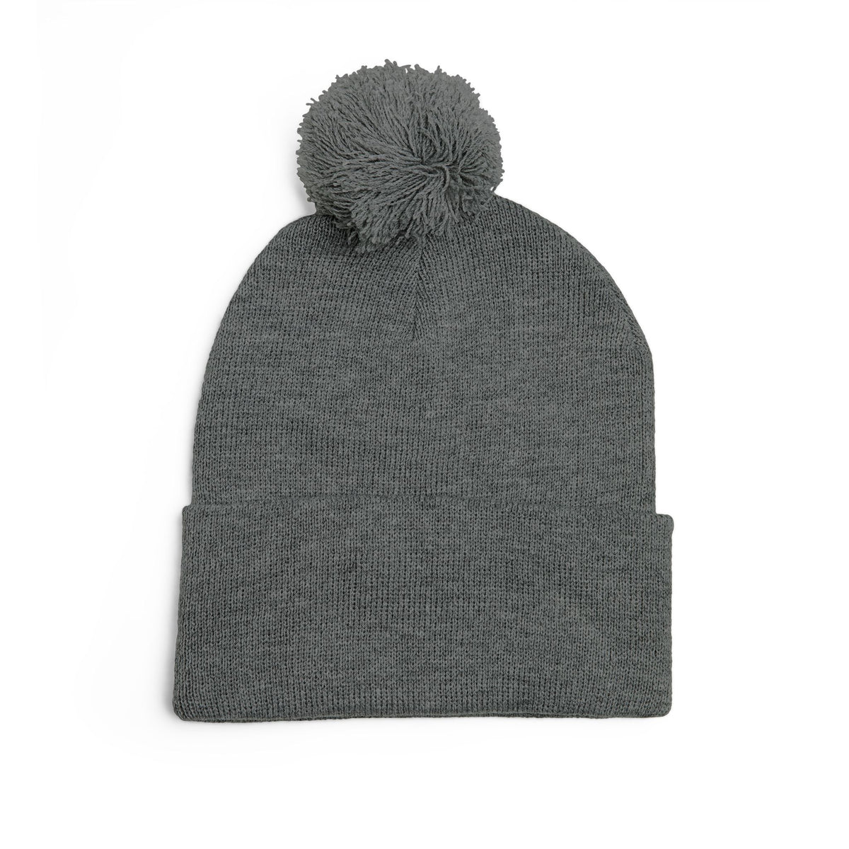Embroidered Pom-Pom Knit Cap — 'Cupid' Orange Logo Beanie