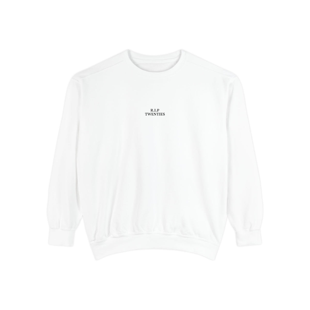 Minimalist "Be Kind" White Sweatshirt — Small Chest Text Crewneck