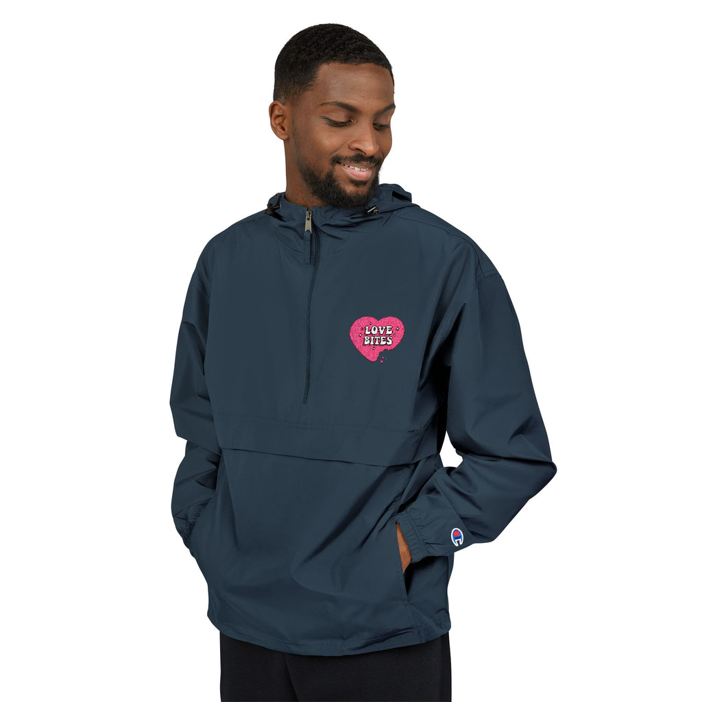 Packable Anorak Jacket — Orange Heart Sequin Patch