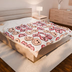 Valentine Candy Hearts Velveteen Plush Blanket