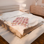 Valentine Candy Hearts Velveteen Plush Blanket