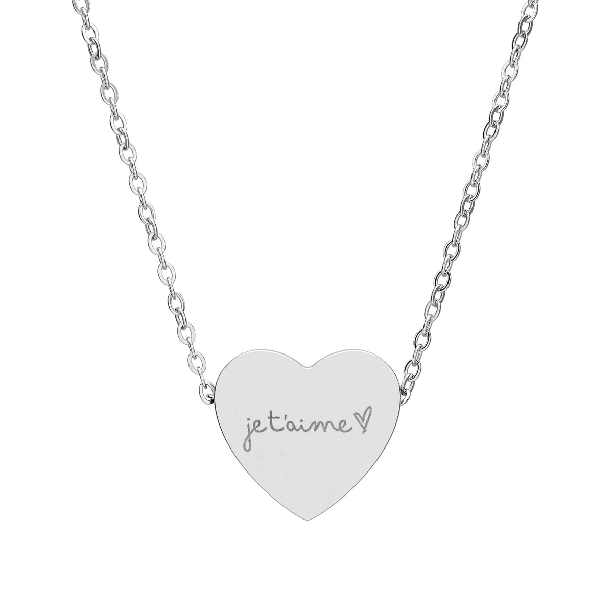 Engravable Heart Necklace — Personalized Script Name Pendant