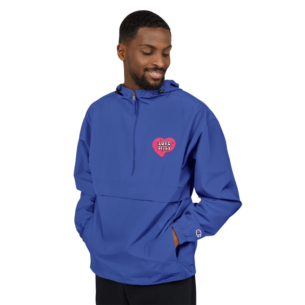 Packable Anorak Jacket — Orange Heart Sequin Patch