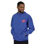 Packable Anorak Jacket — Orange Heart Sequin Patch