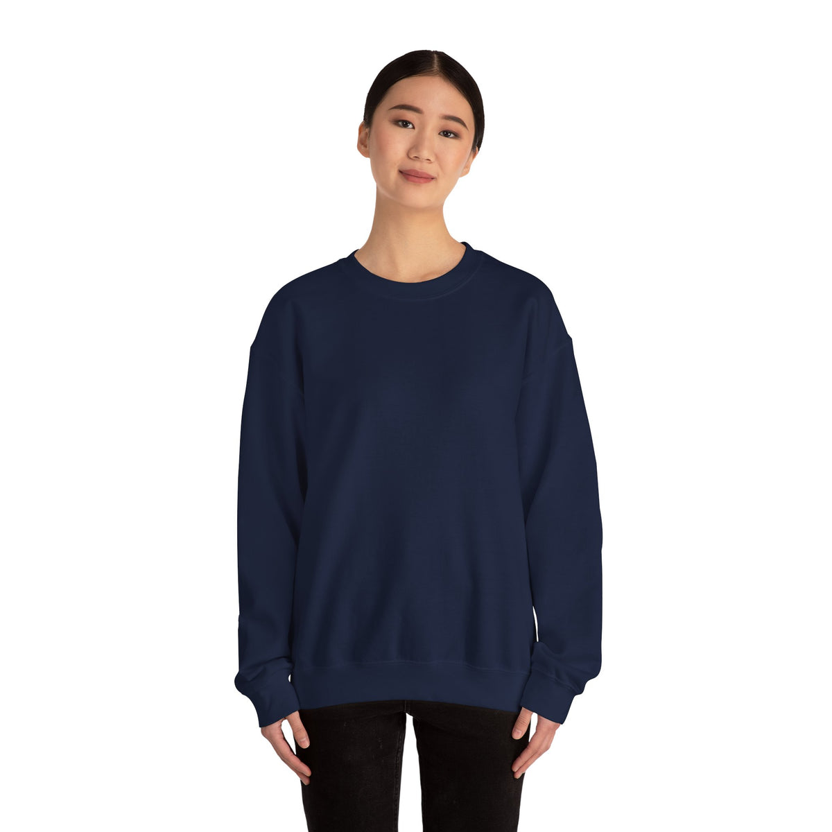 Crewneck Sweatshirt — Minimal Line Art Heart "I (heart) you" Back Design