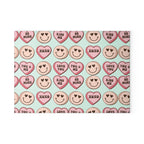 Valentine Conversation Hearts Glass Cutting Board — 'Love You / XOXO' Pattern