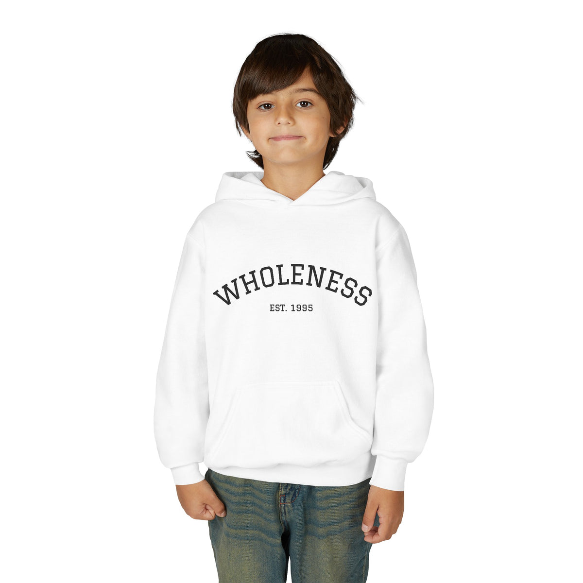 Wholeness Youth Hoodie – Vintage 'EST. 1995' Arch Logo