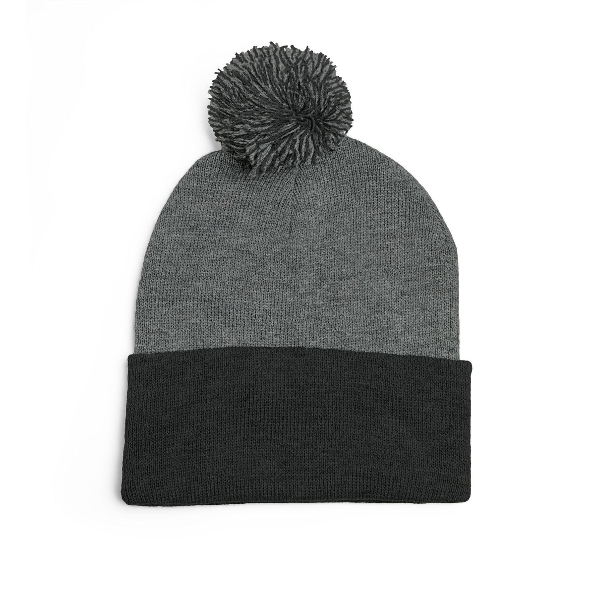 Embroidered Pom-Pom Knit Cap — 'Cupid' Orange Logo Beanie