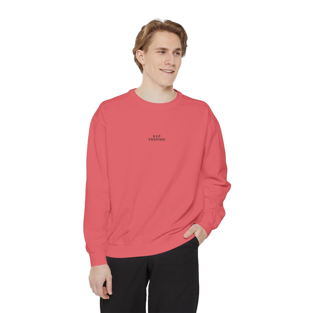 Minimalist "Be Kind" White Sweatshirt — Small Chest Text Crewneck