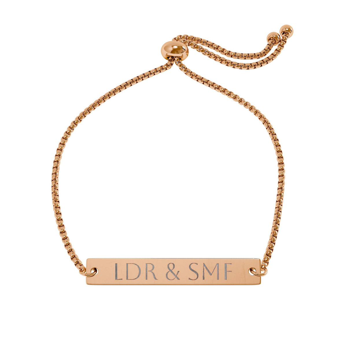 Engraved Adjustable Bar Bracelet — Personalized Nameplate Jewelry