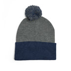 Embroidered Pom-Pom Knit Cap — 'Cupid' Orange Logo Beanie