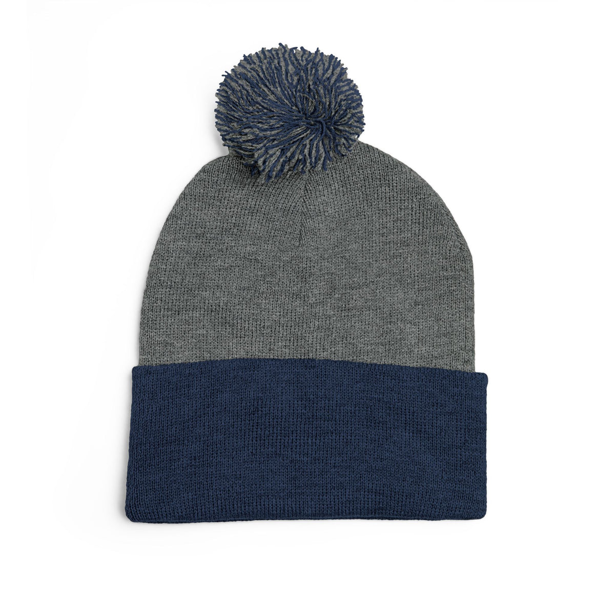 Embroidered Pom-Pom Knit Cap — 'Cupid' Orange Logo Beanie