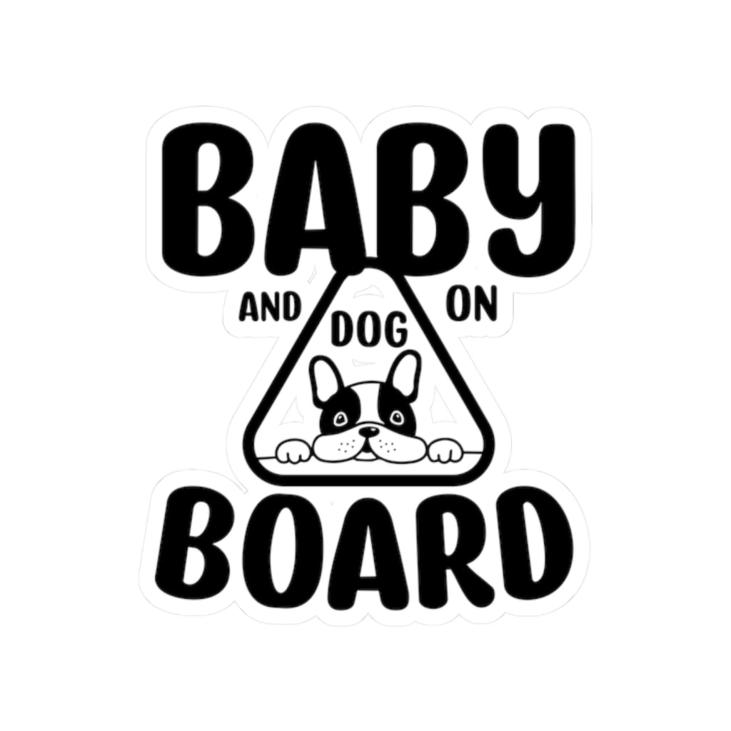 Baby and Dog on Board Sticker — Cute Car Decal for New Parents & Pet Owners