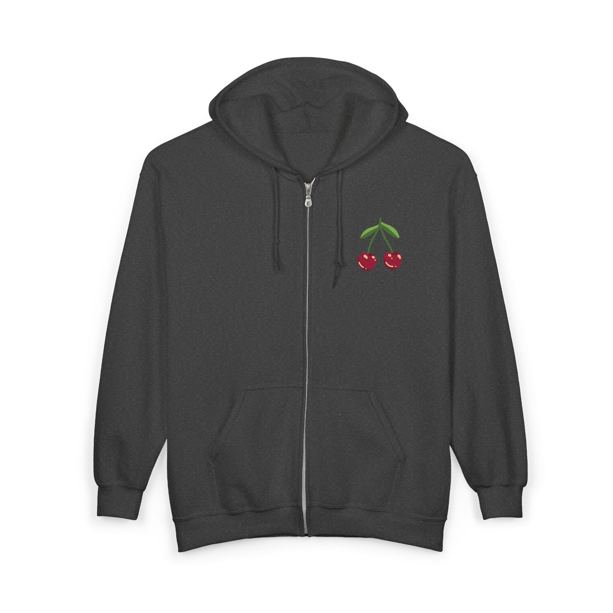 XOXO Script Zip Hoodie – Black Full‑Zip Sweatshirt with Bold Back Graphic