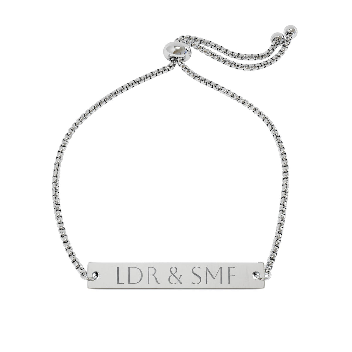 Engraved Adjustable Bar Bracelet — Personalized Nameplate Jewelry
