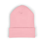 Embroidered Heart & Bat Cuffed Beanie — Cute Gothic Valentine Knit Hat