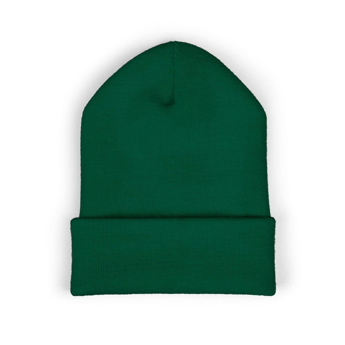 Embroidered Heart & Bat Cuffed Beanie — Cute Gothic Valentine Knit Hat