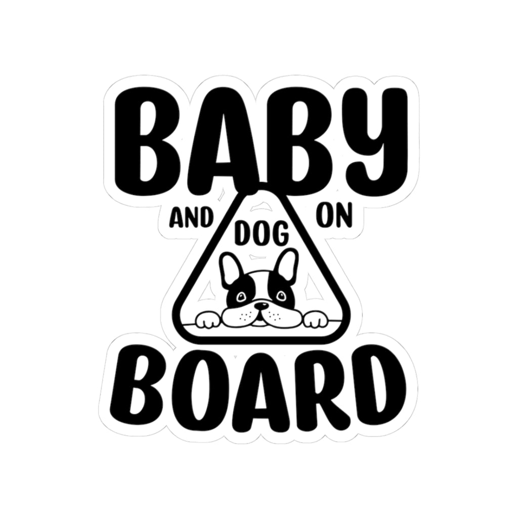Baby and Dog on Board Sticker — Cute Car Decal for New Parents & Pet Owners