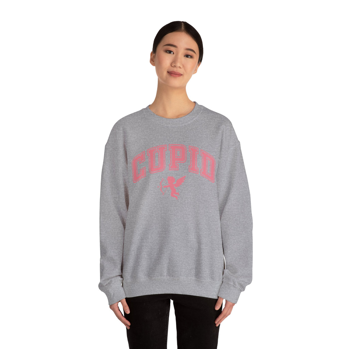 Crewneck Sweatshirt — Minimal Line Art Heart "I (heart) you" Back Design