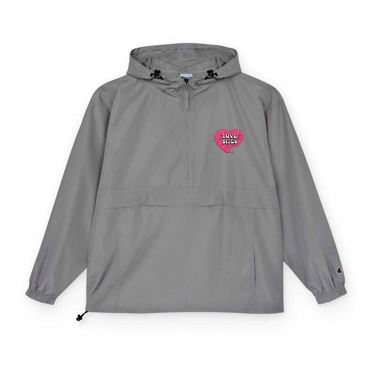 Packable Anorak Jacket — Orange Heart Sequin Patch