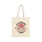 Valentine Vibes Tote Bag — Cute Heart Smile Canvas Shopper