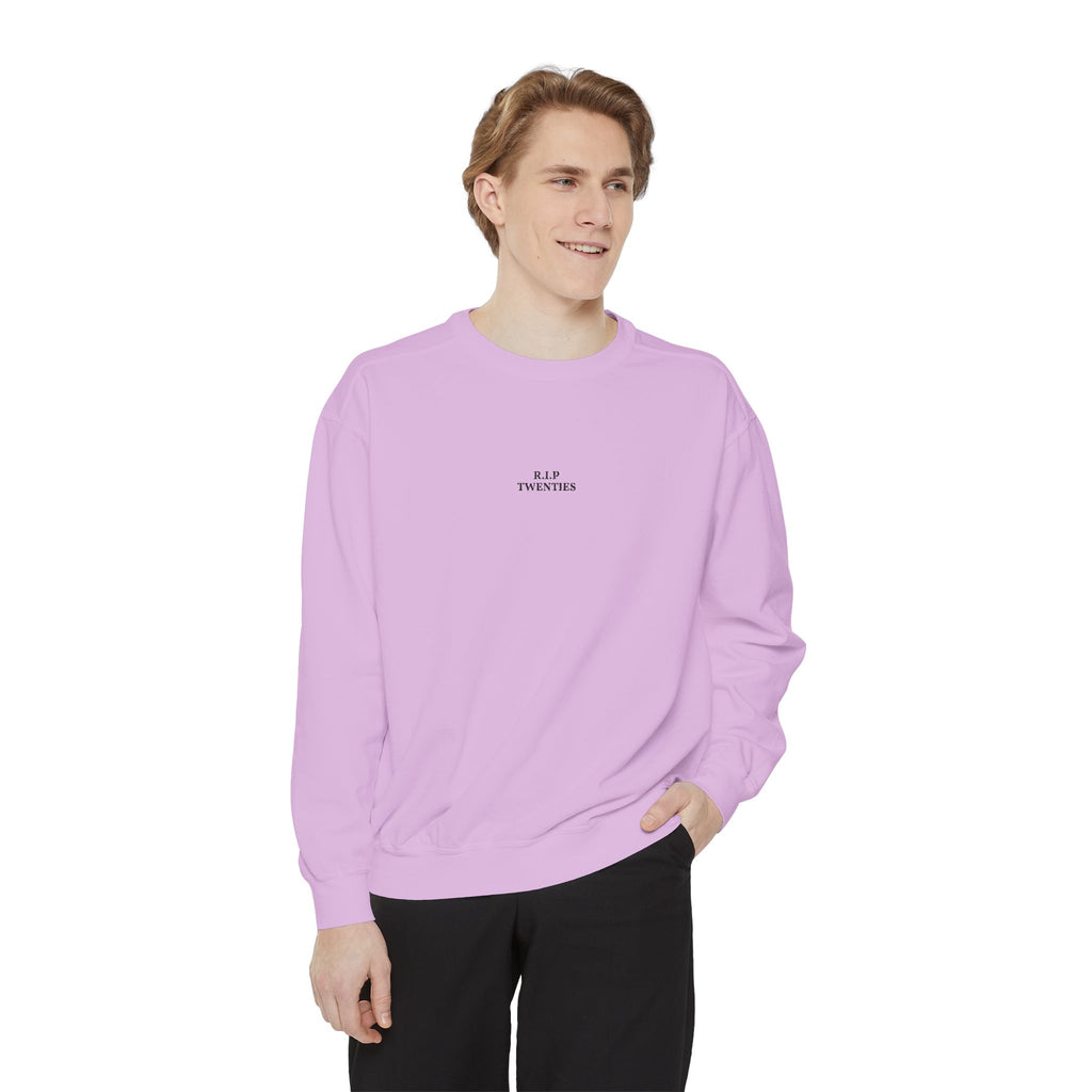 Minimalist "Be Kind" White Sweatshirt — Small Chest Text Crewneck