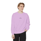 Minimalist "Be Kind" White Sweatshirt — Small Chest Text Crewneck