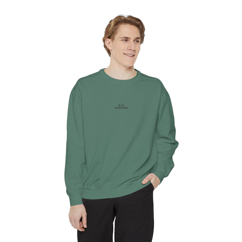 Minimalist "Be Kind" White Sweatshirt — Small Chest Text Crewneck