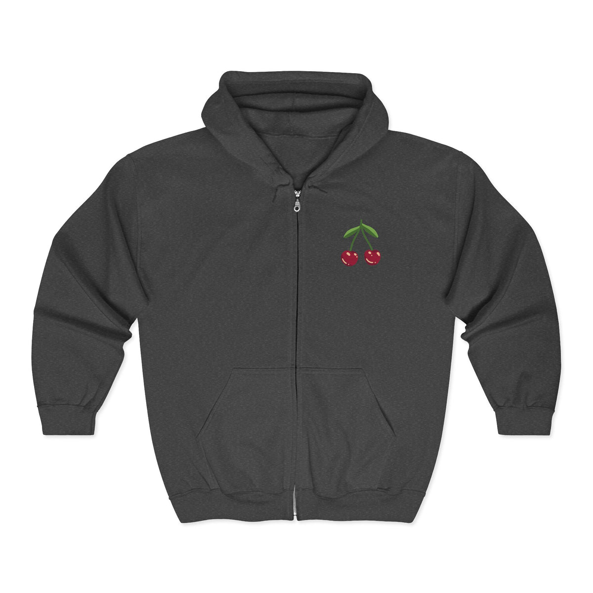 XOXO Script Zip Hoodie – Black Full‑Zip Sweatshirt with Bold Back Graphic
