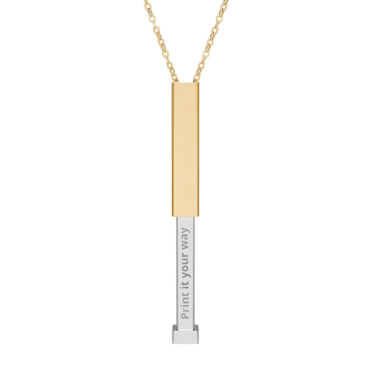 Hidden Message Sliding Bar Necklace — Engravable Secret Message Pendant