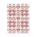 Valentine Candy Hearts Velveteen Plush Blanket