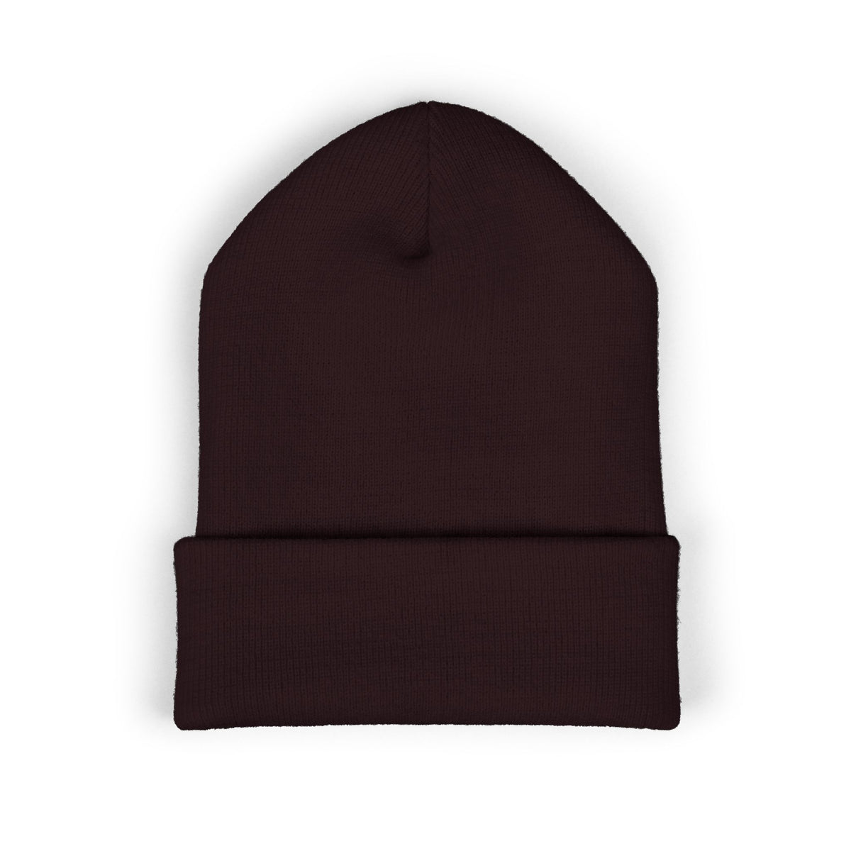 Embroidered Heart & Bat Cuffed Beanie — Cute Gothic Valentine Knit Hat