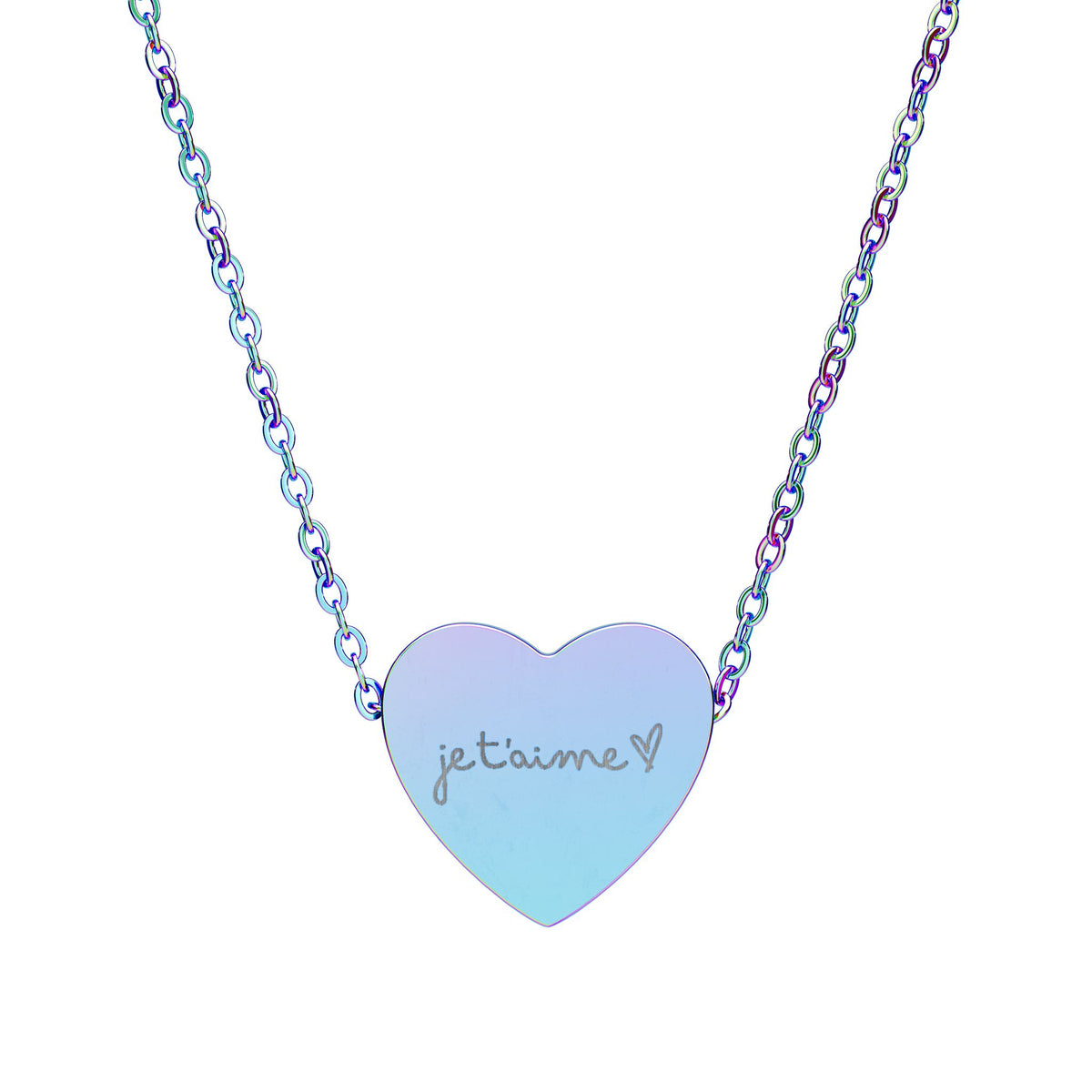 Engravable Heart Necklace — Personalized Script Name Pendant