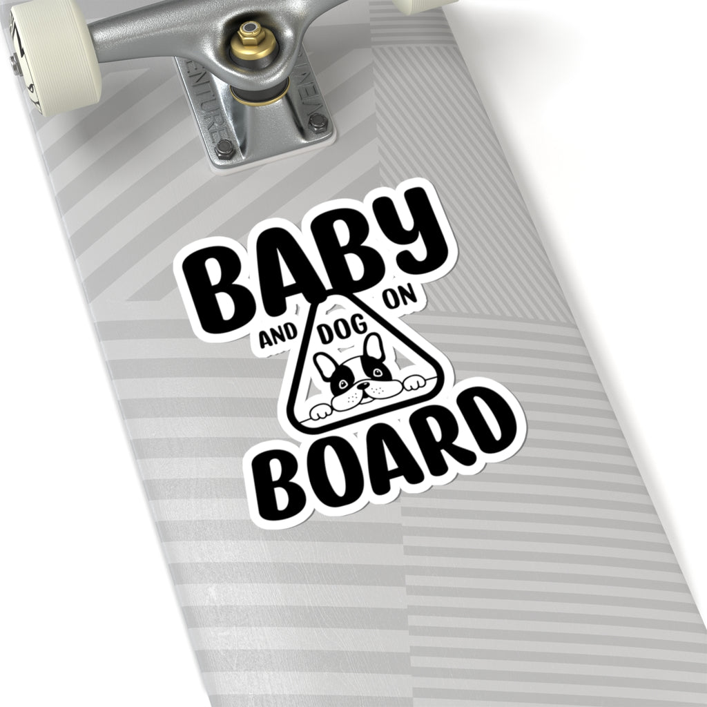 Baby and Dog on Board Sticker — Cute Car Decal for New Parents & Pet Owners