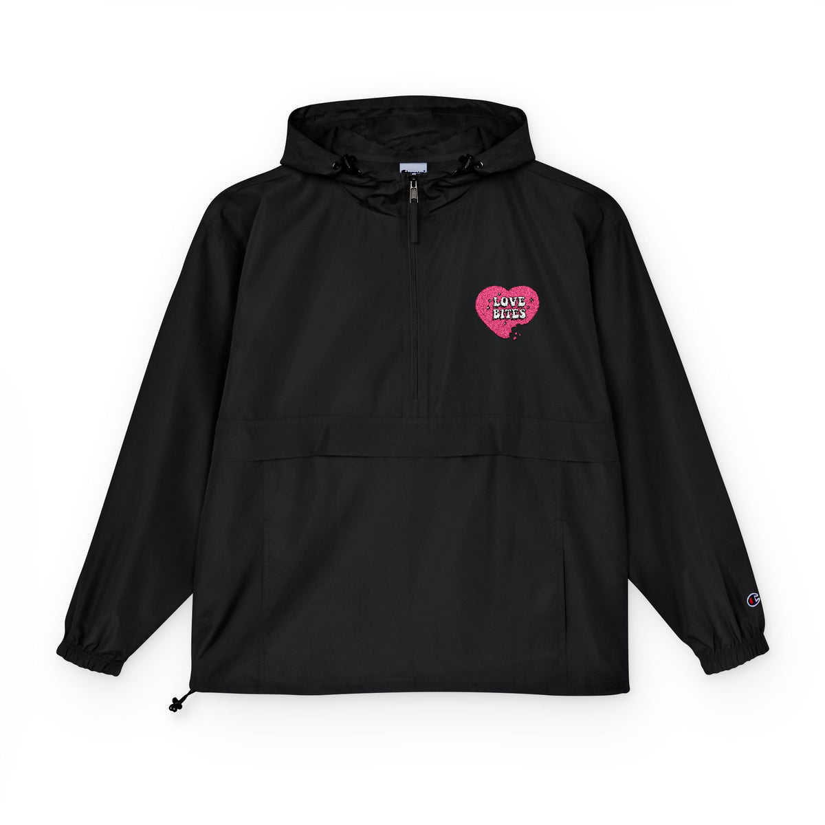 Packable Anorak Jacket — Orange Heart Sequin Patch