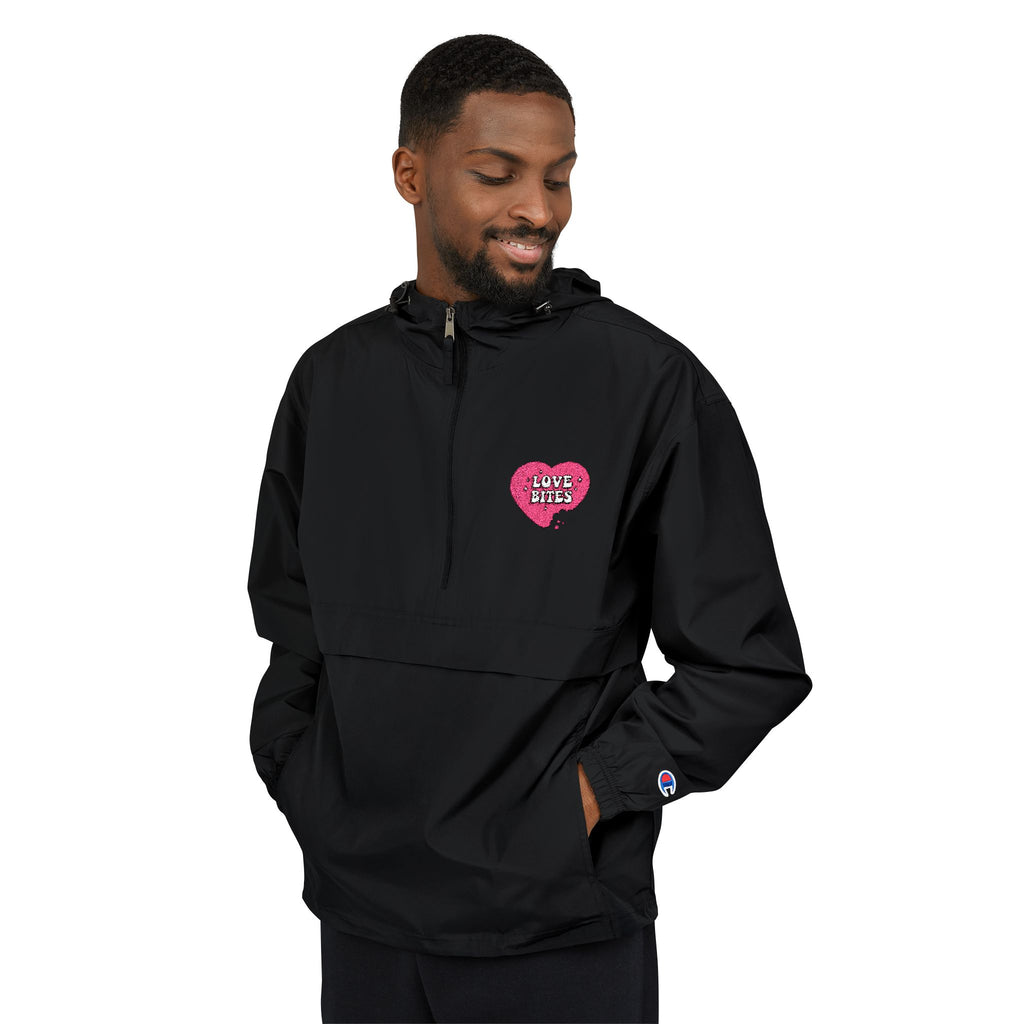Packable Anorak Jacket — Orange Heart Sequin Patch