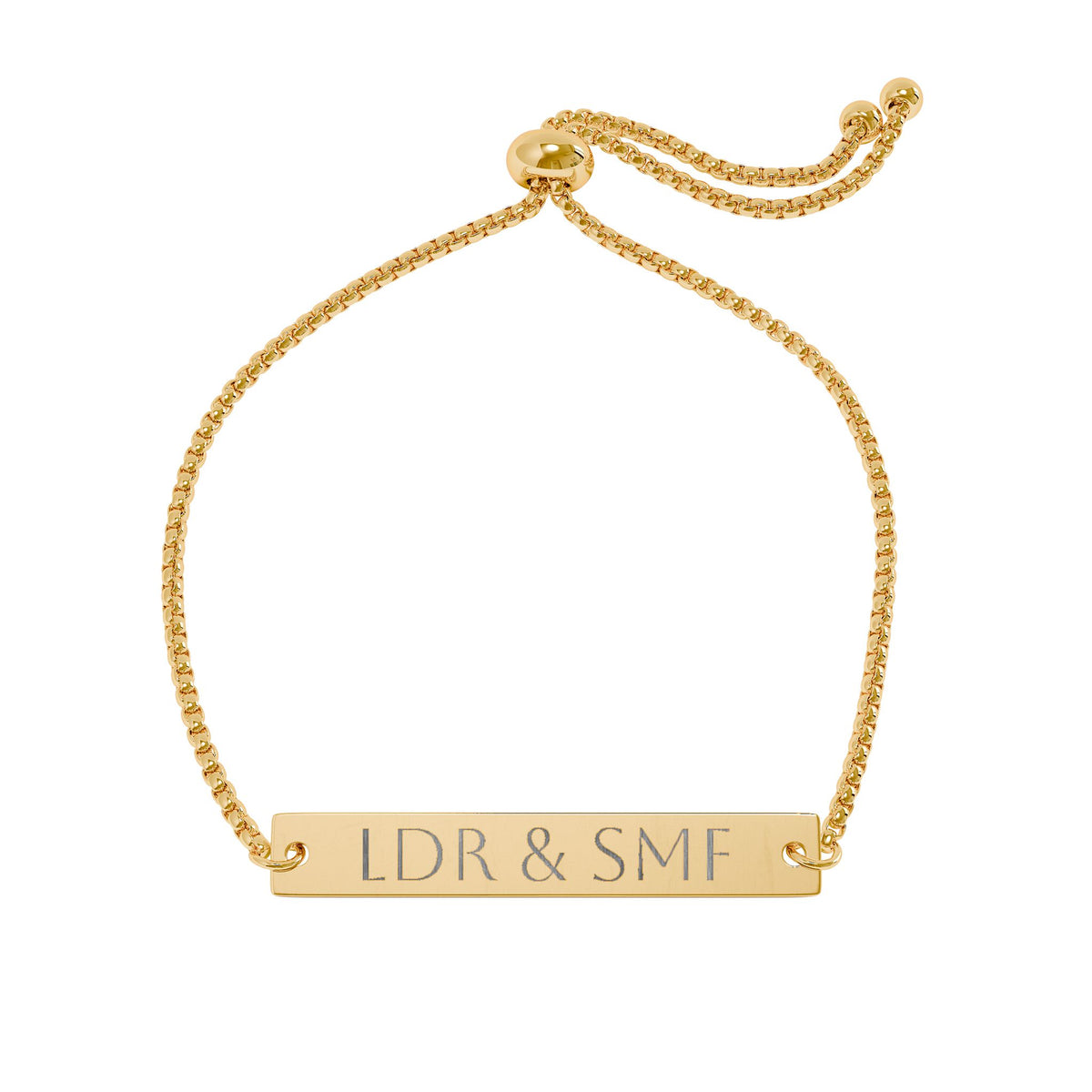 Engraved Adjustable Bar Bracelet — Personalized Nameplate Jewelry