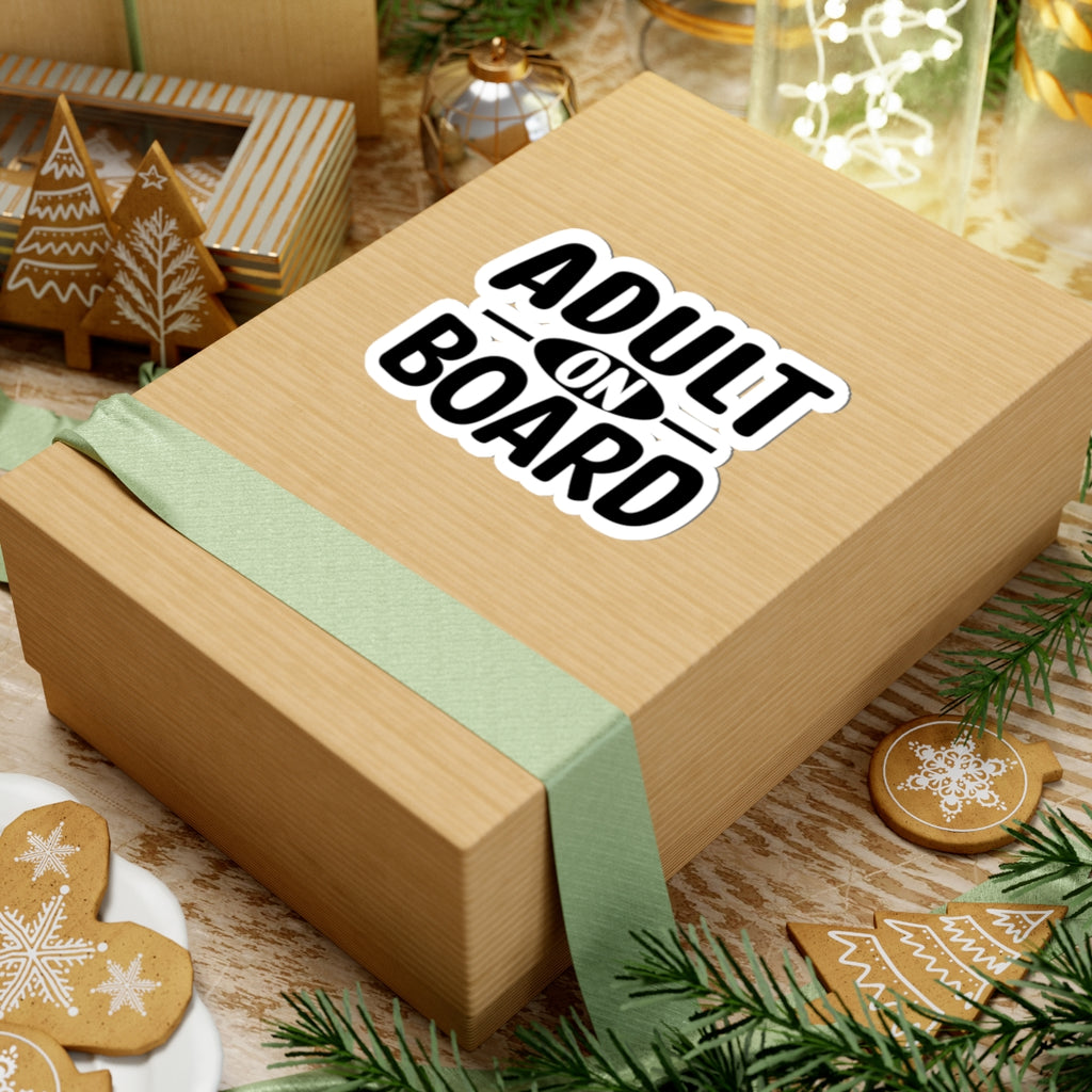 Adult On Board Sticker — Funny Kiss-Cut Vinyl Decal for Laptops, Water Bottles & Cars