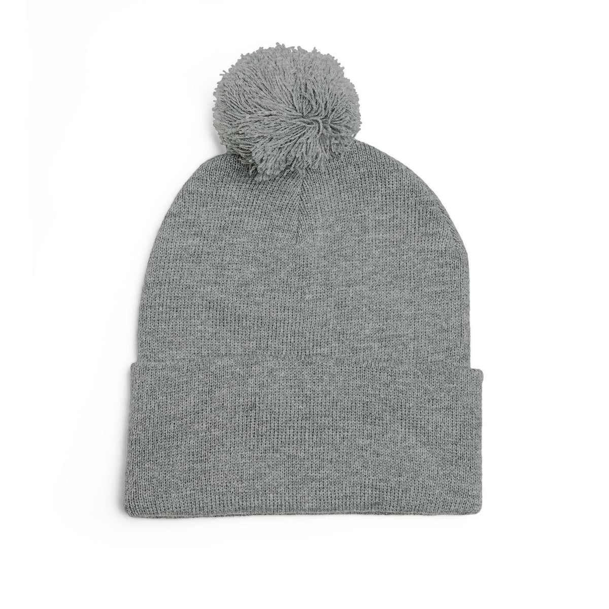 Embroidered Pom-Pom Knit Cap — 'Cupid' Orange Logo Beanie