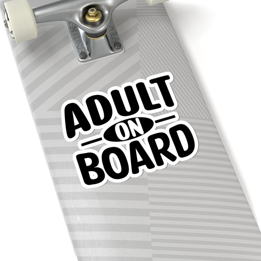 Adult On Board Sticker — Funny Kiss-Cut Vinyl Decal for Laptops, Water Bottles & Cars