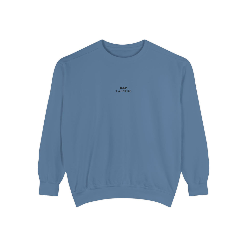 Minimalist "Be Kind" White Sweatshirt — Small Chest Text Crewneck