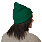 Embroidered Heart & Bat Cuffed Beanie — Cute Gothic Valentine Knit Hat