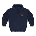 XOXO Script Zip Hoodie – Black Full‑Zip Sweatshirt with Bold Back Graphic