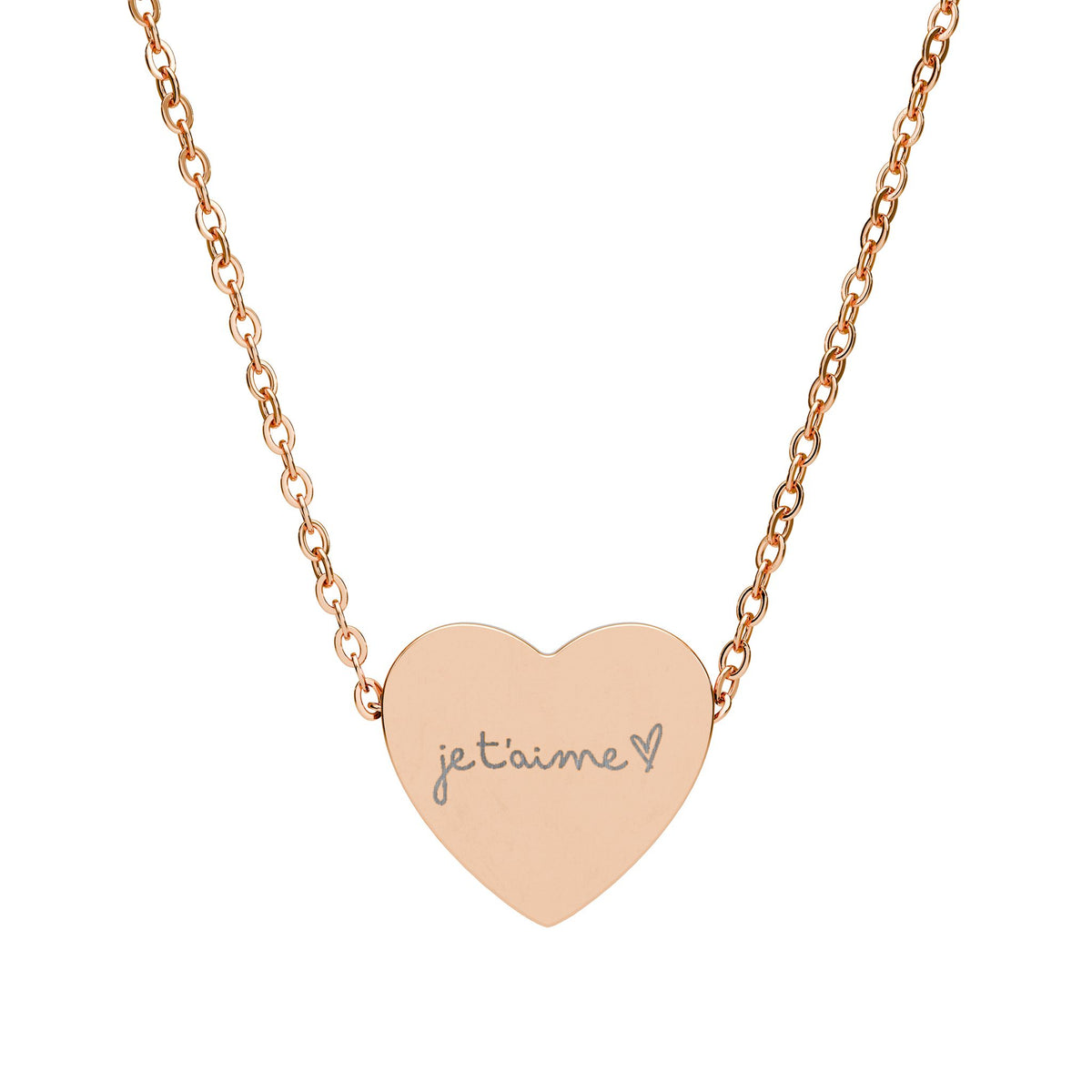 Engravable Heart Necklace — Personalized Script Name Pendant
