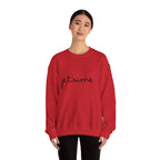 Crewneck Sweatshirt — Minimal Line Art Heart "I (heart) you" Back Design
