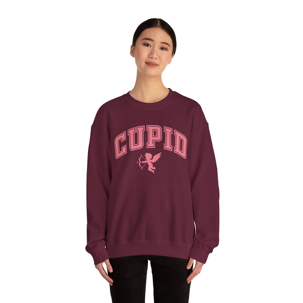 Crewneck Sweatshirt — Minimal Line Art Heart "I (heart) you" Back Design